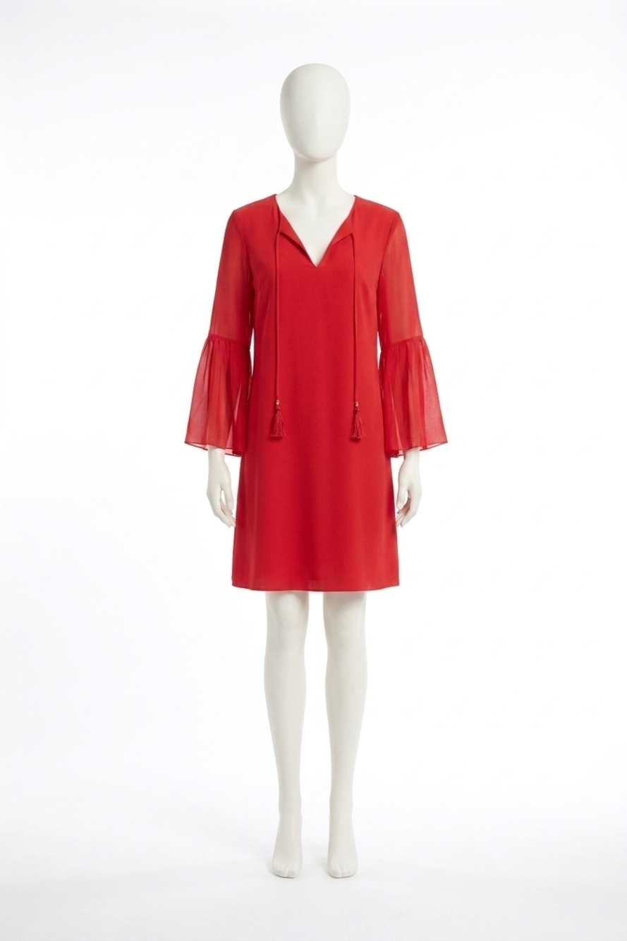 NEW JOSEPH RIBKOFF casual v-neck mini dress in radient red